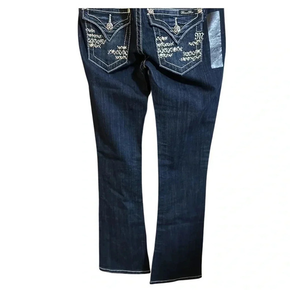 Miss Me Dark Wash Mid Rise Boot Jeans Size 27/31 - Picture 5 of 10